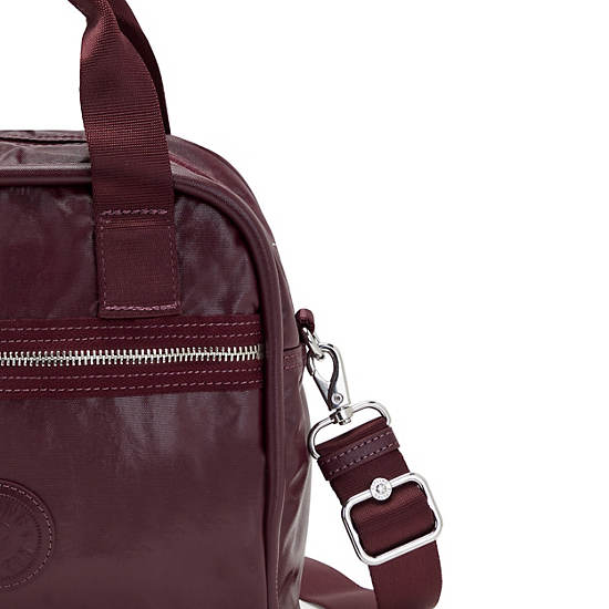 Kipling Hadya Metallic Shoulder Bags Burgundy Lacquer Metallic | CA 1415DF